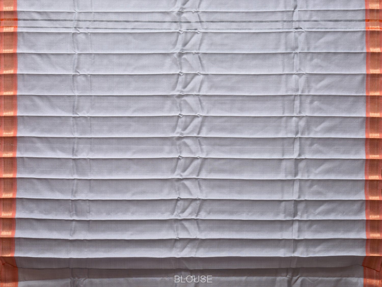 Light Grey Gadwal Silk Handloom Plain Saree with Strips Pallu Design - Global Threads