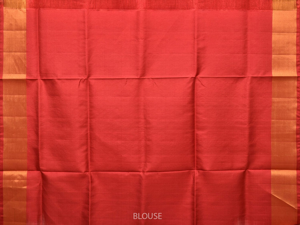 Light Pink and Red Uppada Silk Handloom Saree with Buta and Pallu Design - Global Threads