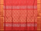 Light Pink and Red Uppada Silk Handloom Saree with Buta and Pallu Design - Global Threads