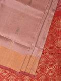 Light Pink and Red Uppada Silk Handloom Saree with Buta and Pallu Design - Global Threads