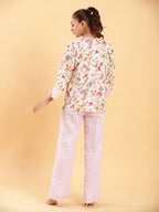 BohoJazz Lilac Co-ords with Floral Jacket - Distacart