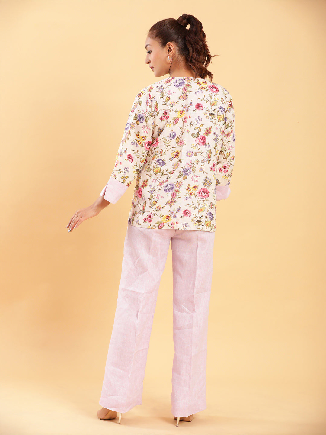 BohoJazz Lilac Co-ords with Floral Jacket - Distacart
