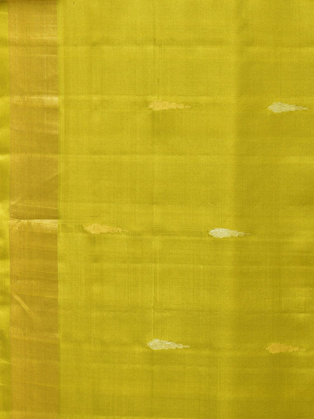 Lime Green Uppada Silk Handloom Saree with Floral Pallu Design - Global Threads