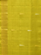 Lime Green Uppada Silk Handloom Saree with Floral Pallu Design - Global Threads