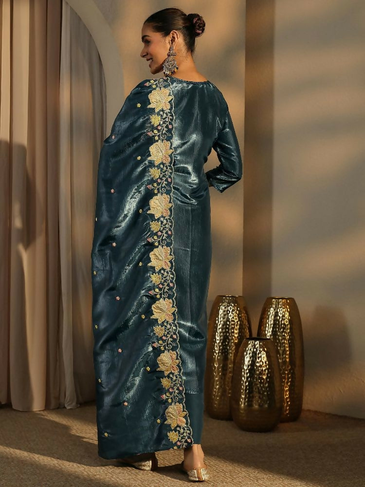 Teeya Creation Teal Color Barsana Silk Pakistani Style Salwar Suit