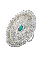 Joban Fashion Women Round Shape Silver Tone Ring