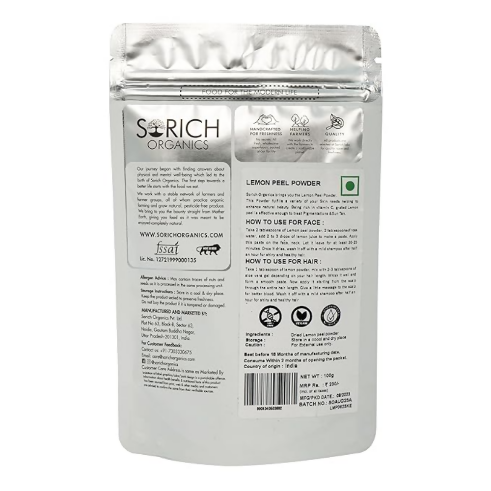 Sorich Organics Dried Lemon Peel Powder