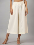 Juniper Women's Ivory Cotton Flex Flared Culottes - Distacart
