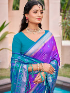 Shree Shyam Fashion Purple Pochampally Silk Saree - Distacart