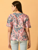 Myshka Women's Pink Printed Party Top