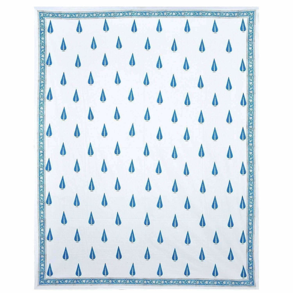 Hand Block Printed Double 230x270 Cms Jaipuri Bedspread with 2 Pillow Covers