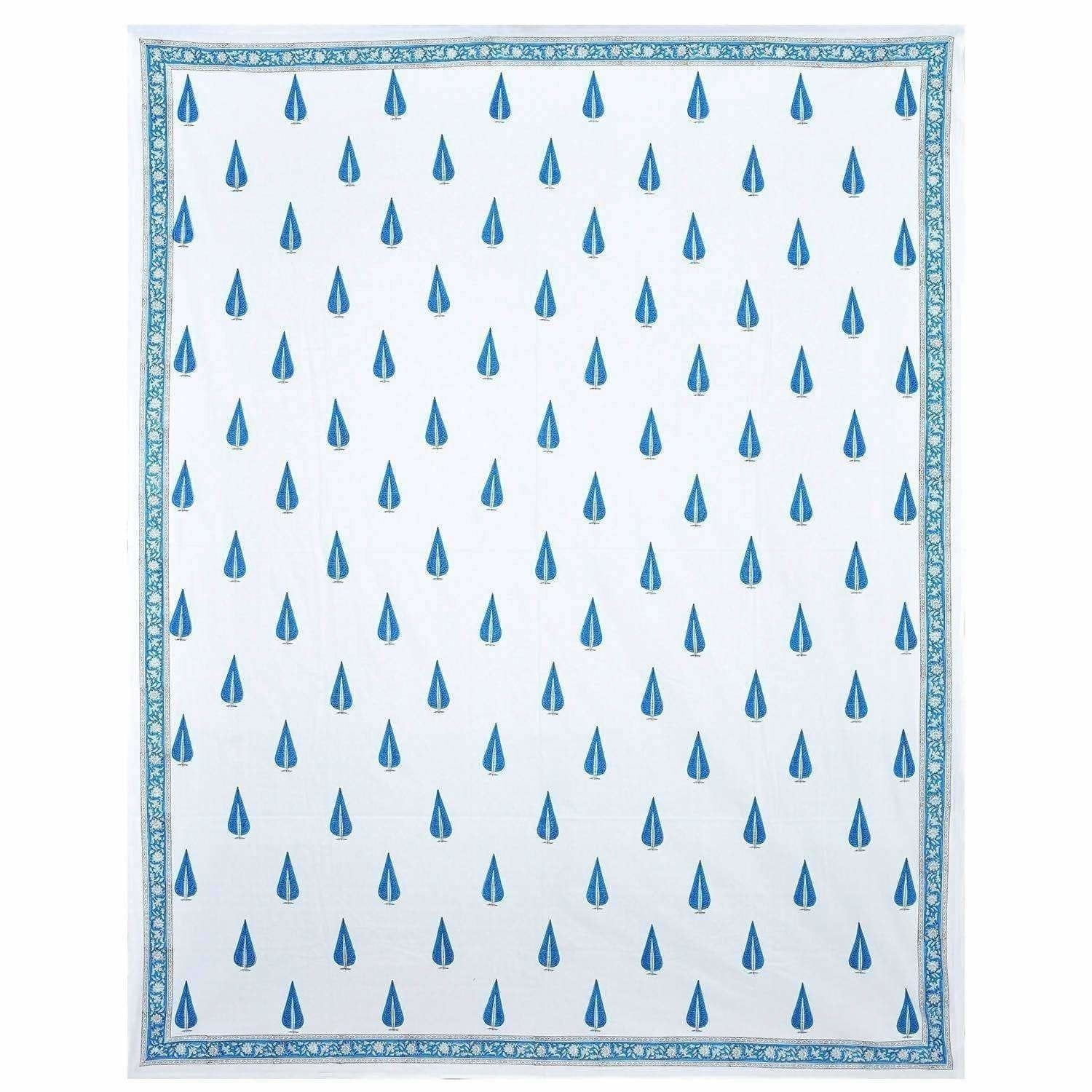 Hand Block Printed Double 230x270 Cms Jaipuri Bedspread with 2 Pillow Covers