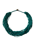 Inhanns Handmade Beaded Multilayer Necklace, 20 Layers - Sea Green