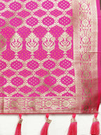 Lorenvalley Fashion Purple & Magenta Patola Silk Woven Design Meenakari Weaving Saree