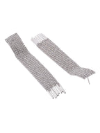 NVR Women Silver Toned Contemporary Ad Studded Drop Earrings - Distacart