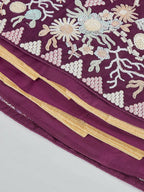 House of Panchhi Burgundy Net heavy Sequinse embroidery Semi-Stitched Lehenga choli & Dupatta