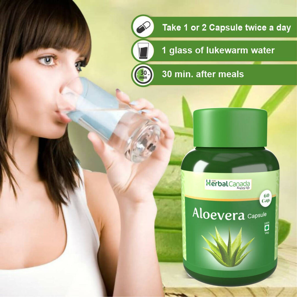 Herbal Canada Aloe Vera Capsules - Distacart