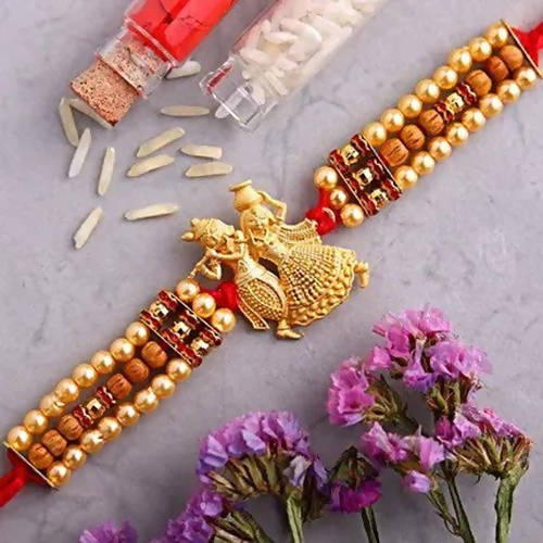 Krishna Designer Rakhi and Cashew Jar - Distacart