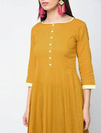 Aniyah Cotton Anarkali Mustard Kurta (AN-111K)