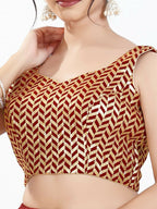 Joban Fashion Maroon Silk Padded Blouse With Sweetheart Neck Sleeveless - Distacart