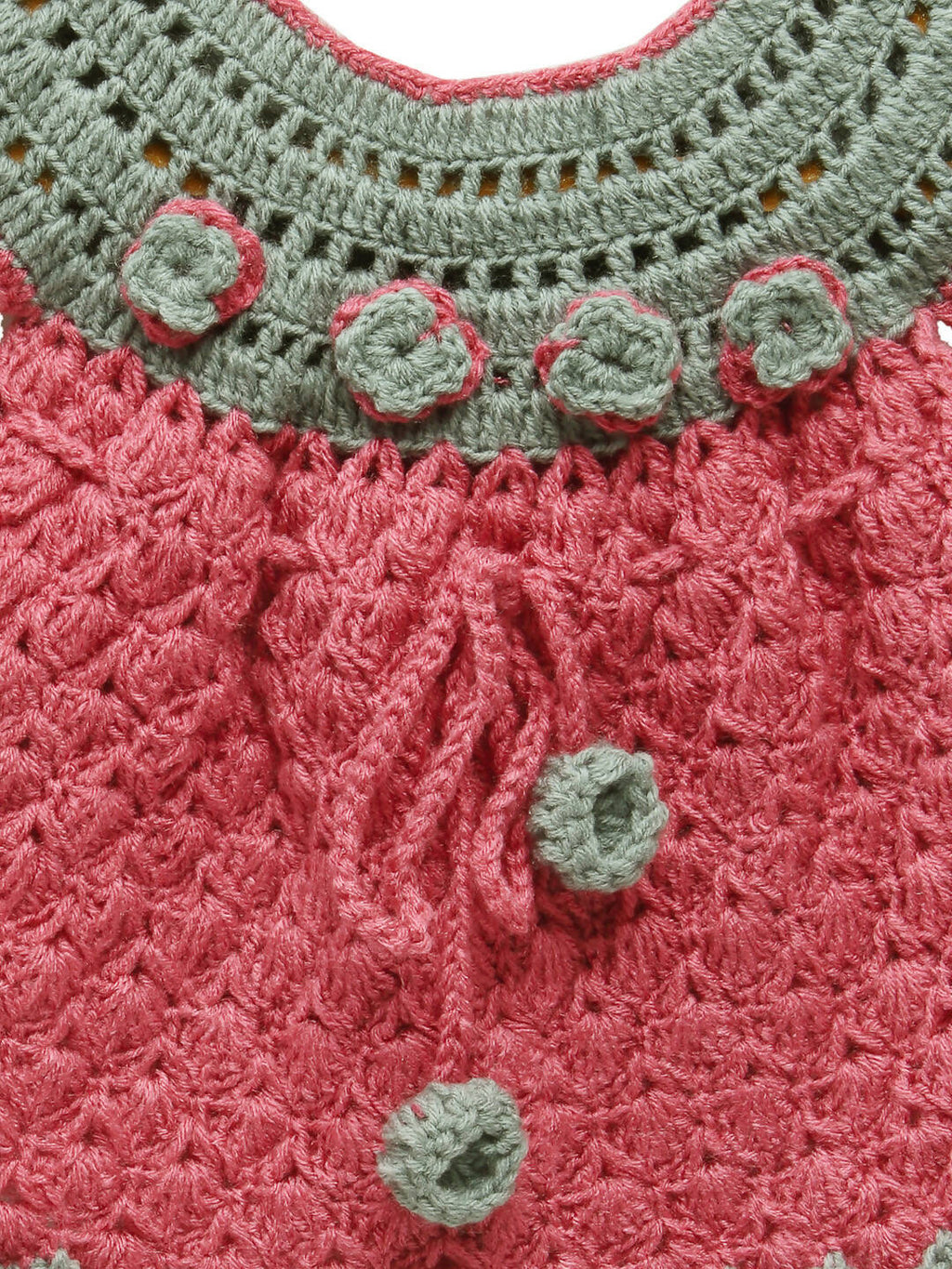 Chutput Kids Pink Coloured Mermaid Design Solid Wool Frock