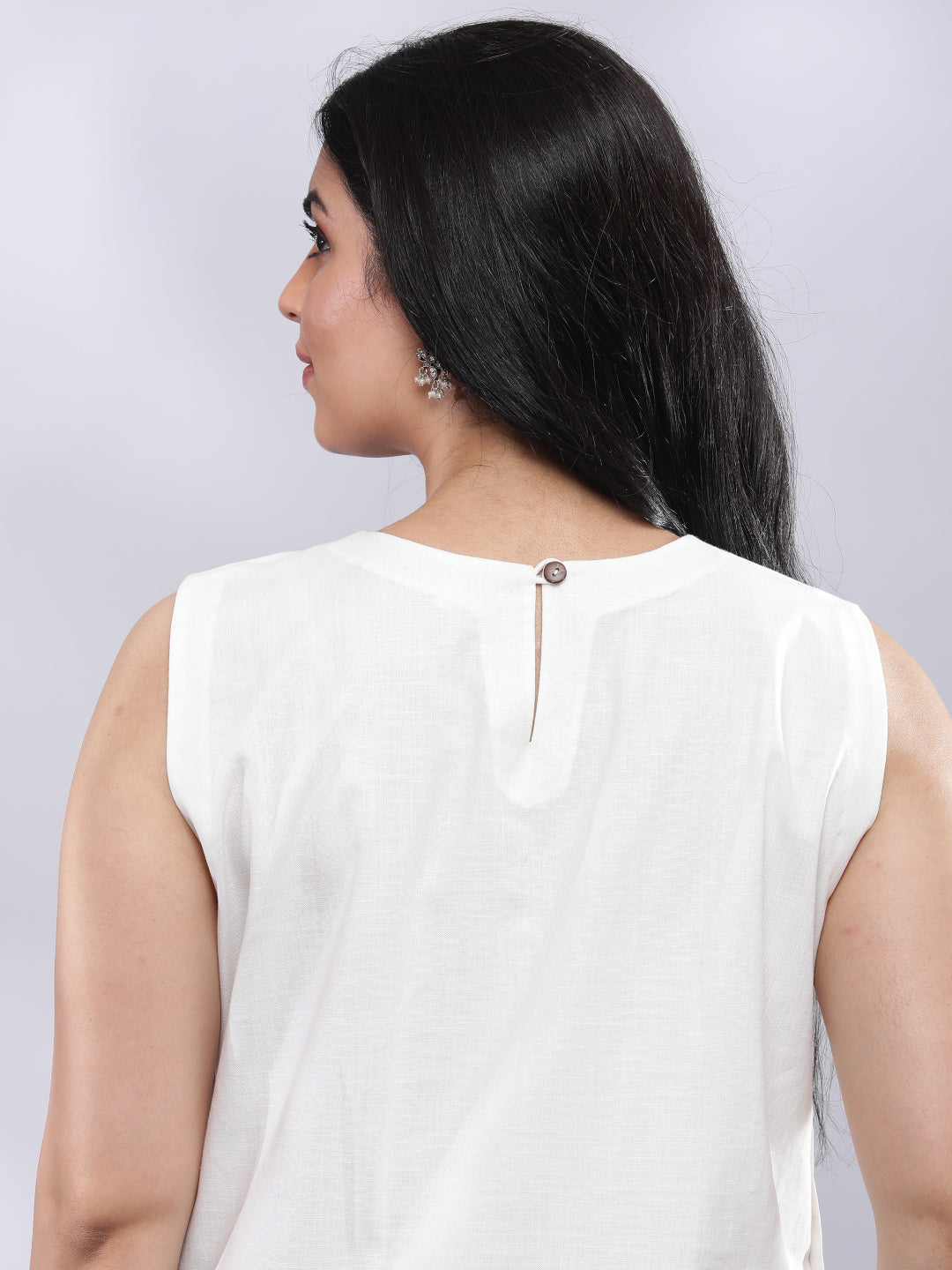 BohoJazz Indo-Western Longline Top with Wooden Buttons - Distacart