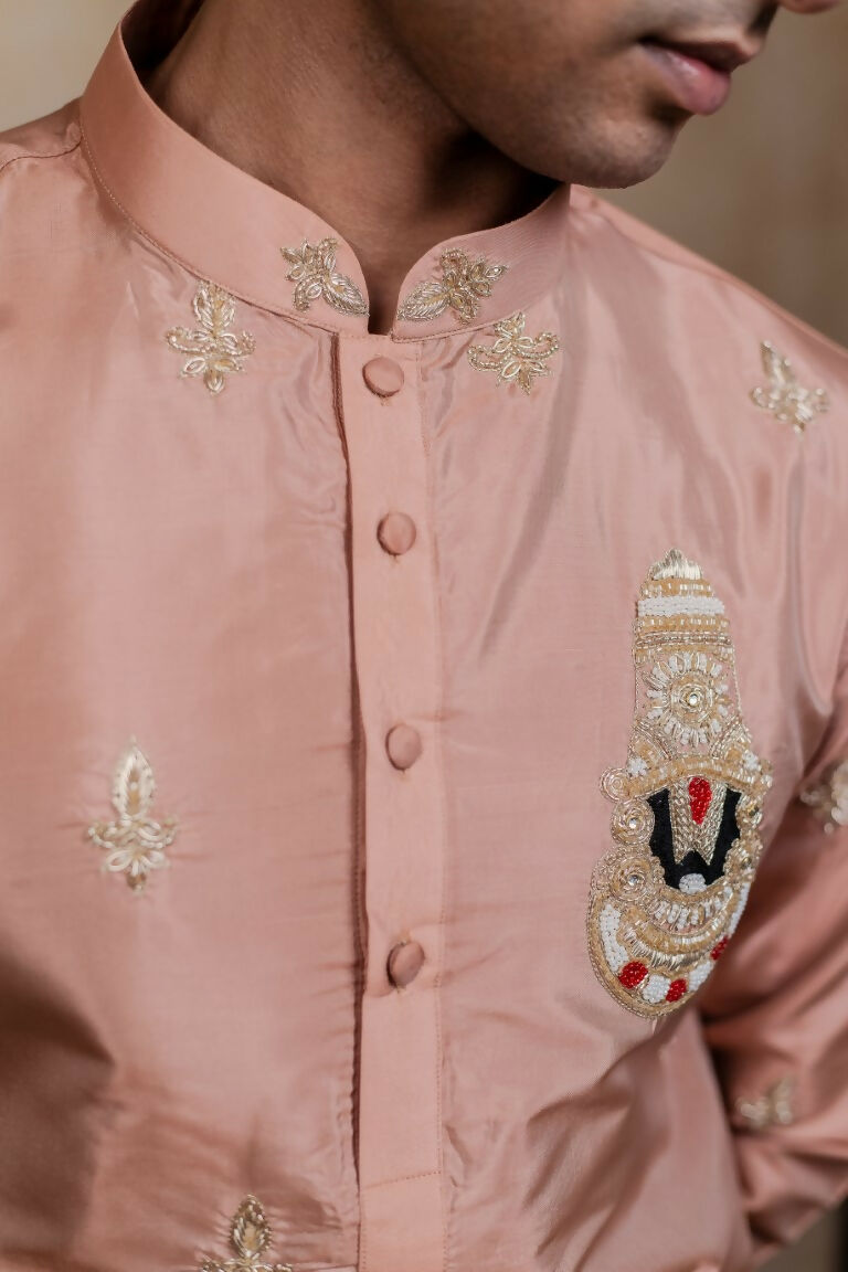 Semi Pattu Copper Balaji Ratna Pattu Set By Hilo Design