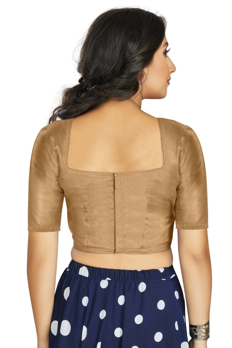 Aastha Fashion Women's Beige Art Silk Designer Traditional Readymade Blouse