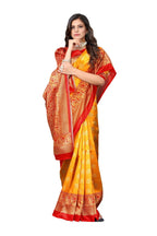 Vamika Yellow Printed Art Silk Saree