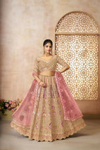 Kesar Fab Chiku Banarasi Silk Embroidered Lehenga