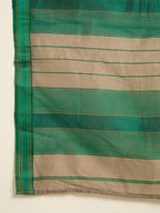 Suta Brown Green Zari Silk Cotton Maheshwari Saree - Distacart