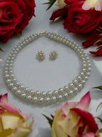 Inhanns Everyday Workwear Pearl Set (Double Layered Pearls) - White