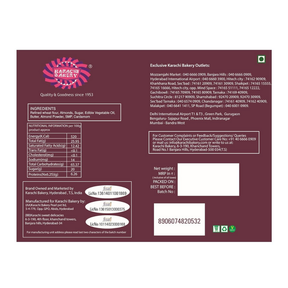 Karachi Bakery Badam Nankatai Biscuits - Distacart