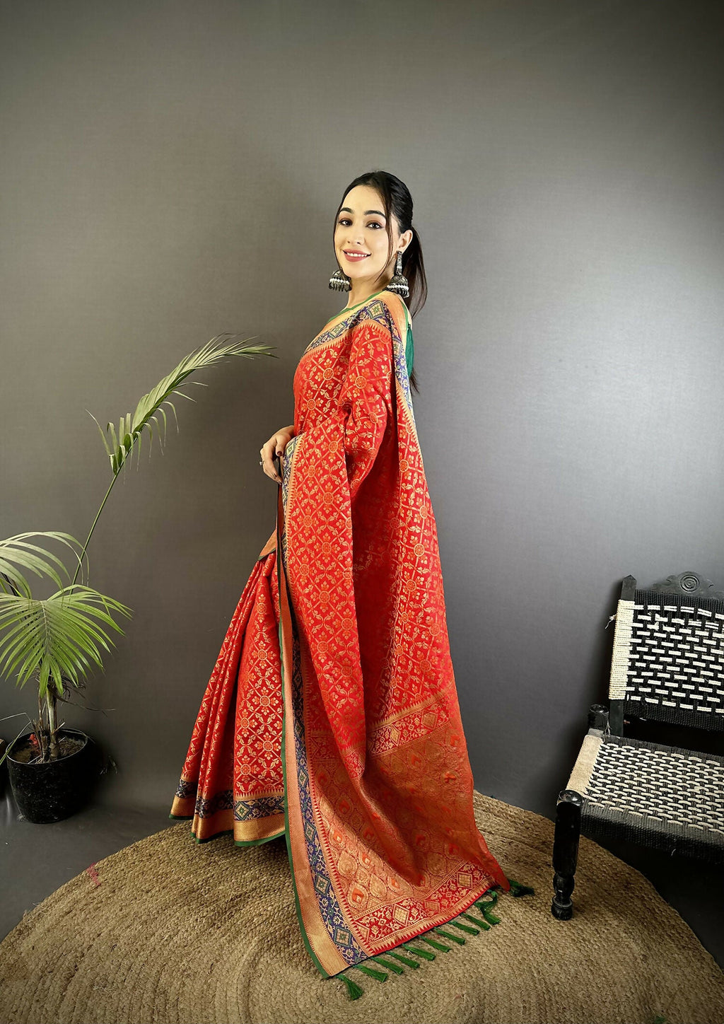Joban Fashion Red Patola Soft Silk Patola Saree - Distacart