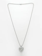 NVR Men Silver Plated Heart Shaped Pendent With Picture Frame And Chain
