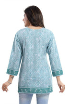 Snehal Creations Alluring Faux Crepe Printed Short Kurti Tunic Top