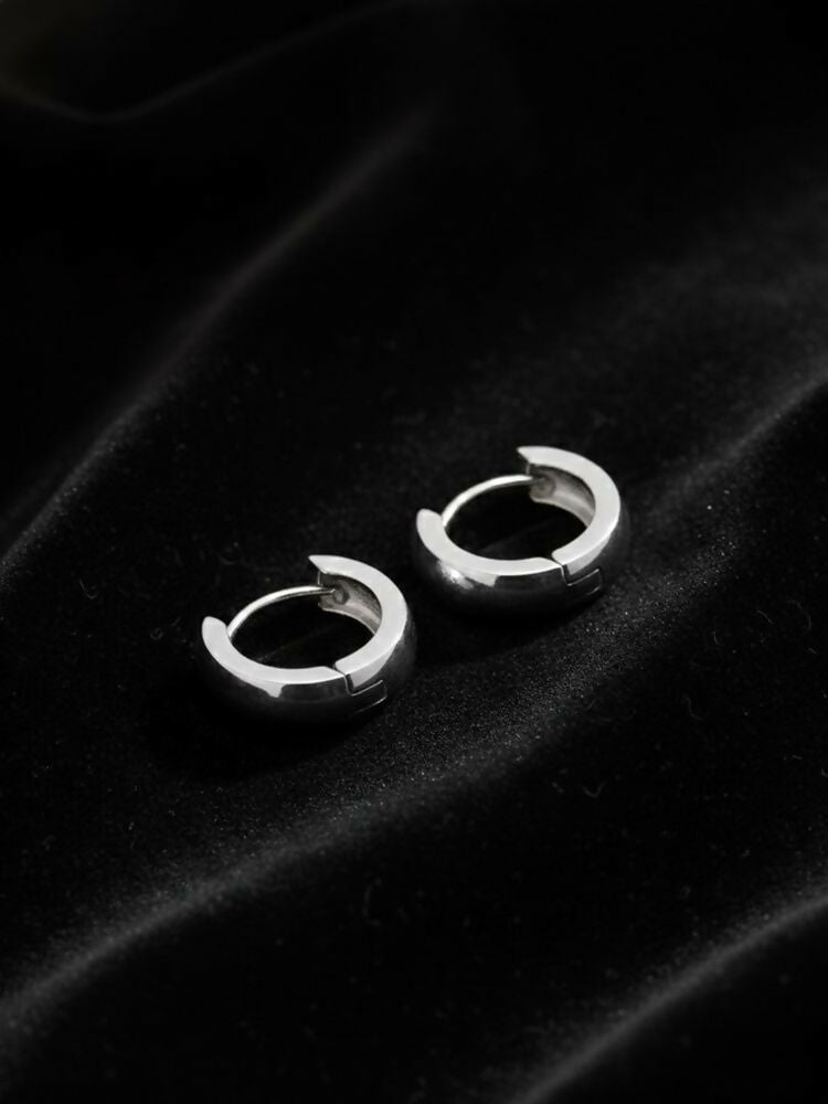 NVR Men's Silver Plated Hoop Earrings - Distacart