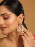 Nuyug 22K Gold Plated White Stone Studded Contemporary Mini Jhumki Dangler Earrings - Distacart