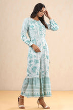 Juniper Women Teal Rayon Printed Straight Jumpsuit - Distacart