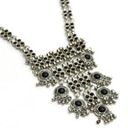 Mominos Fashion Johar Kamal Oxidised Silver-Plated Brass Finish Black Kundan Afghani Long Necklace For Women - Distacart