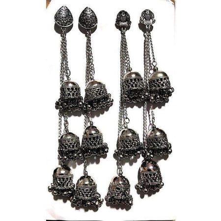 MS Fashion India Kashmiri Triple Jhumka Hanging Earrings