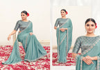 Firoji Pure Crepe Silk Handwork Saree with Unstitched Blouse - Norita Varya
