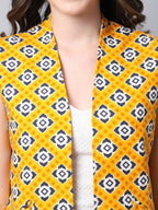 Even Apparels Yellow 100% Viscose Rayon Open Front Gillet - Distacart