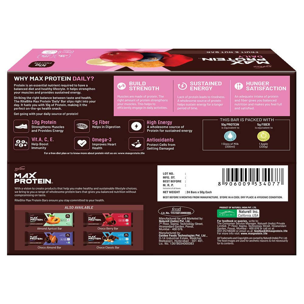 RiteBite Max Protein Daily Fruit & Nut Bar - Distacart