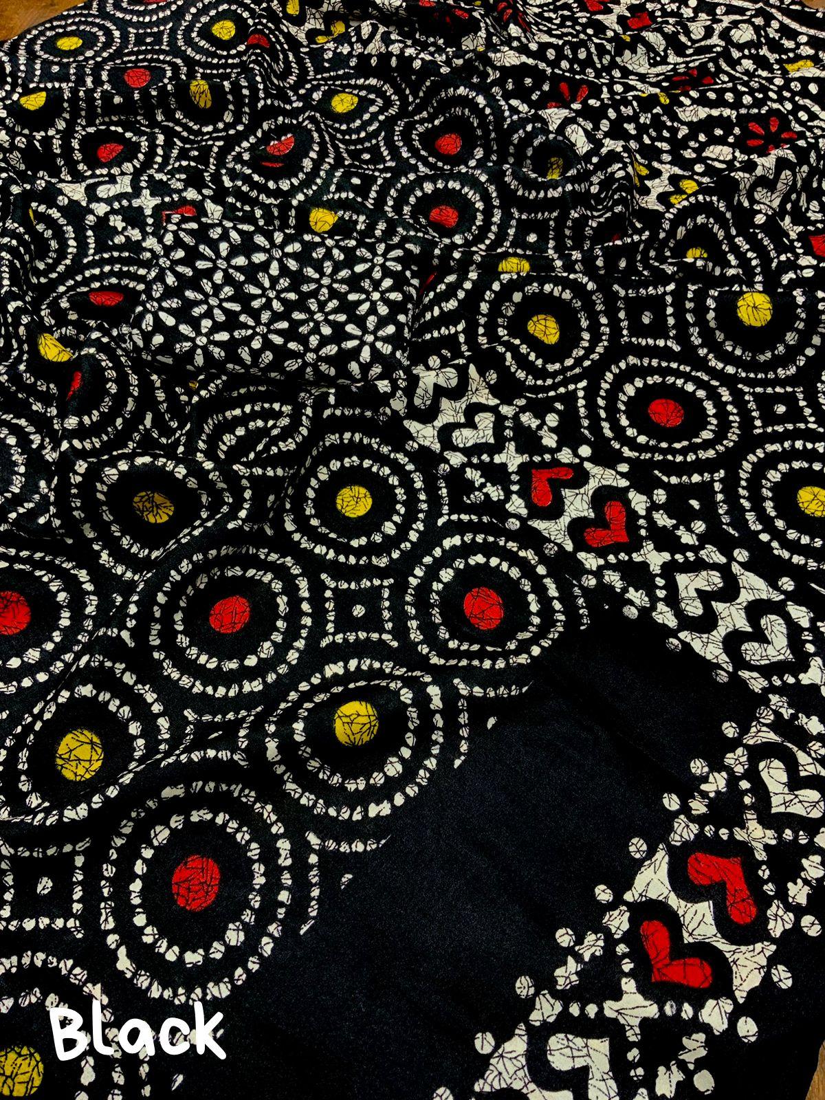 Black Silk Blend Ethnic Motifs Saree with Unstitched Blouse - A2M