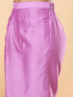 BohoJazz Lucknowi Handwork with Sequin Chanderi Kurta Pant - Purple - Distacart