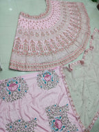 Jyoti Fashion Exclusive Baby Pink Silk 3MM Sequins with Jari & Thread Embroidery Lehenga Choli with Dupatta