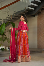 Prazu Fashion Pink Georgette With Zari & Sequins Gown - Distacart