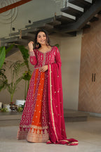 Prazu Fashion Pink Georgette With Zari & Sequins Gown - Distacart