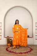 Joban Fashion Orange Tie & Dye Cotton Suit Set - Distacart